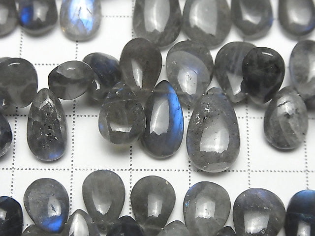 [Video]Blue Labradorite AA Pear shape Briolette (Smooth) half or 1strand beads (aprx.7inch/18cm)