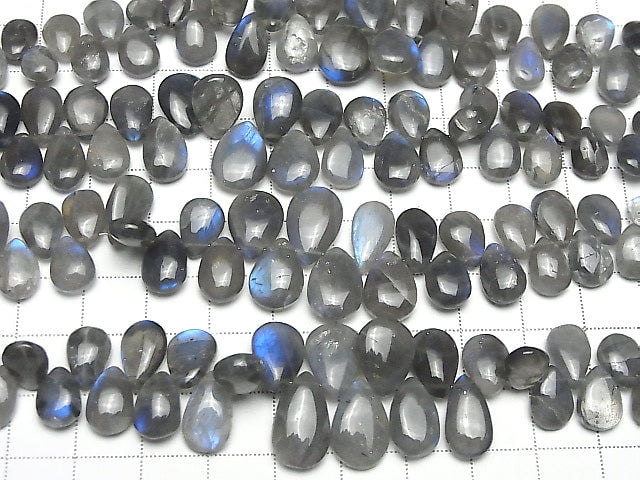 [Video]Blue Labradorite AA Pear shape Briolette (Smooth) half or 1strand beads (aprx.7inch/18cm)