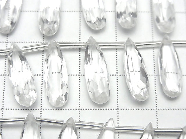 [Video] High Quality Brazilian Crystal AAA Pear shape Faceted 20 x 6 mm half or 1 strand (10 pcs)