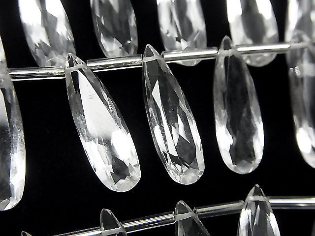[Video] High Quality Brazilian Crystal AAA Pear shape Faceted 20 x 6 mm half or 1 strand (10 pcs)