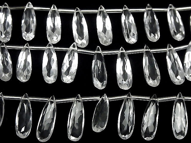 [Video] High Quality Brazilian Crystal AAA Pear shape Faceted 20 x 6 mm half or 1 strand (10 pcs)