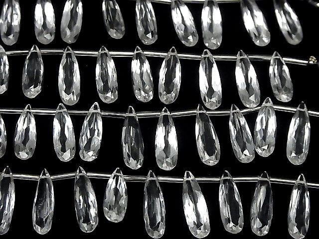 [Video] High Quality Brazilian Crystal AAA Pear shape Faceted 20 x 6 mm half or 1 strand (10 pcs)