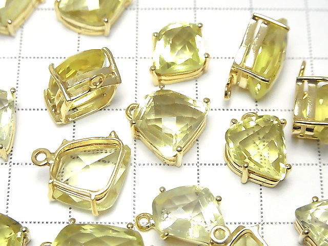 [Video] High Quality Lemon Quartz AAA Bezel Setting Fancy Shape Faceted 18KGP 1pc