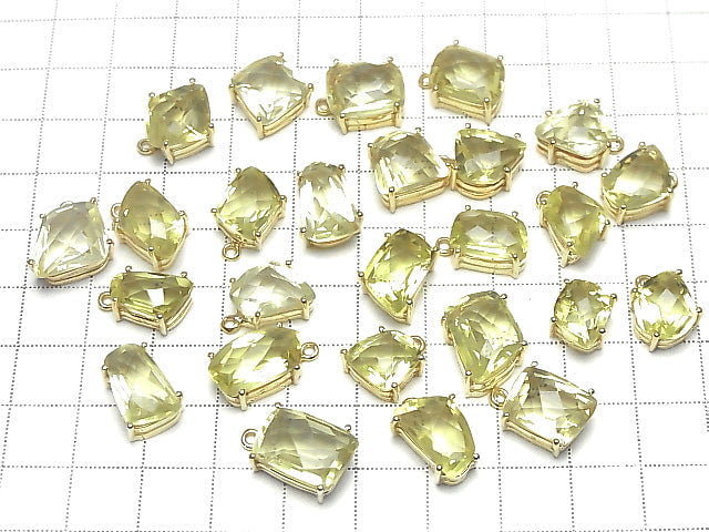 [Video] High Quality Lemon Quartz AAA Bezel Setting Fancy Shape Faceted 18KGP 1pc