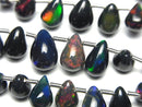 [Video]High Quality Ethiopian Black Opal AAA Drop (Smooth) 1strand beads (aprx.7inch/18cm)