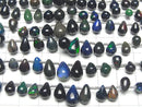 [Video]High Quality Ethiopian Black Opal AAA Drop (Smooth) 1strand beads (aprx.7inch/18cm)