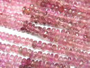 [Video]Pink Tourmaline AA++ Faceted Button Rondelle 3x3x2mm 1strand beads (aprx.14inch/34cm)