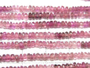 [Video]Pink Tourmaline AA++ Faceted Button Rondelle 3x3x2mm 1strand beads (aprx.14inch/34cm)