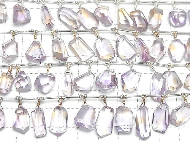 [Video] High Quality Ametrine AAA Rough Faceted Nugget half or 1strand (16pcs)