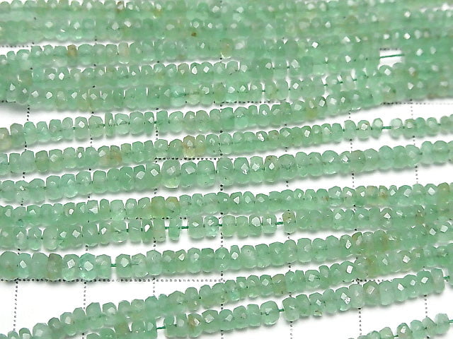 [Video] High Quality Columbia Emerald AAA-Faceted Button Rondelle half or 1strand beads (aprx.15inch / 38cm)