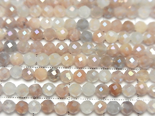 [Video]High Quality! 1strand $8.79! Multi Color Moonstone AAA - Faceted Round 4.5mm Coating 1strand beads (aprx.15inch / 38cm)