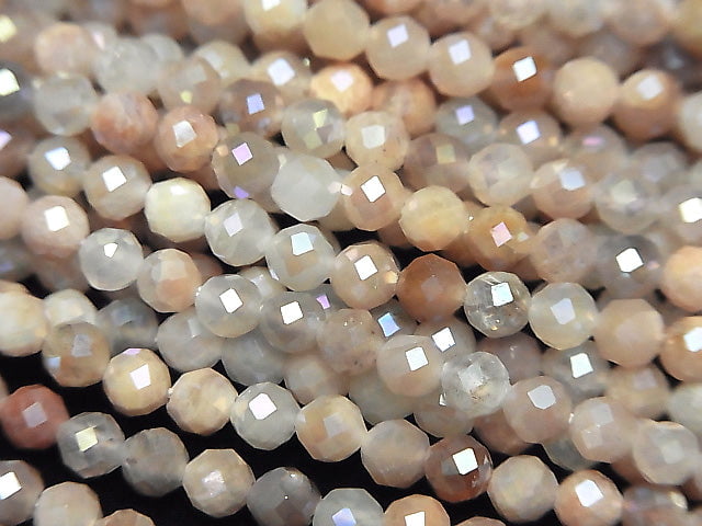[Video]High Quality! 1strand $8.79! Multi Color Moonstone AAA - Faceted Round 4.5mm Coating 1strand beads (aprx.15inch / 38cm)