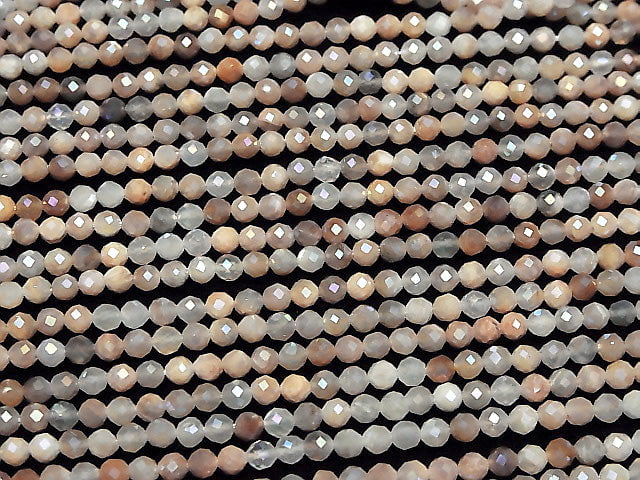 [Video]High Quality! 1strand $8.79! Multi Color Moonstone AAA - Faceted Round 4.5mm Coating 1strand beads (aprx.15inch / 38cm)