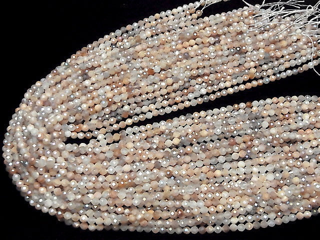 [Video]High Quality! 1strand $8.79! Multi Color Moonstone AAA - Faceted Round 4.5mm Coating 1strand beads (aprx.15inch / 38cm)