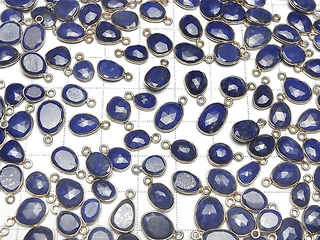 [Video] Lapis lazuli AA++ Bezel Setting Freeform Rose Cut [One Side] 18KGP 3pcs
