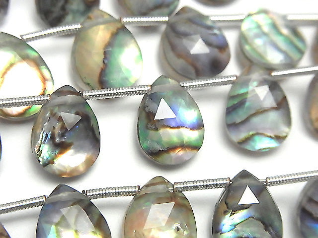 [Video]Abalone Shell x Crystal AAA Faceted Pear Shape 12x9mm half or 1strand (16pcs)