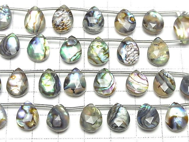 [Video]Abalone Shell x Crystal AAA Faceted Pear Shape 12x9mm half or 1strand (16pcs)