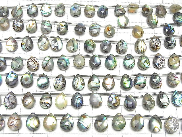 [Video]Abalone Shell x Crystal AAA Faceted Pear Shape 12x9mm half or 1strand (16pcs)