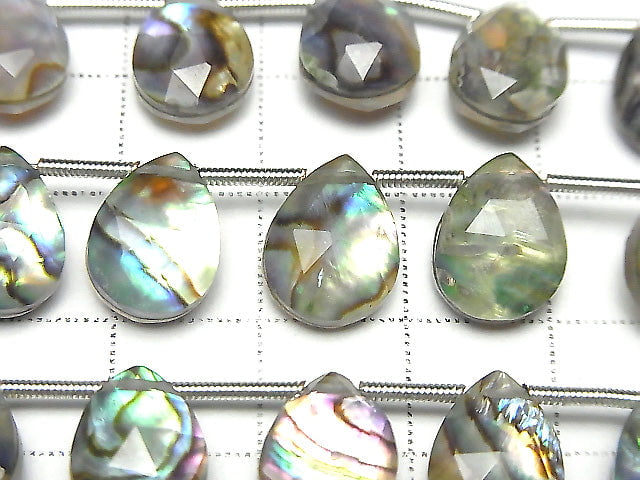[Video]Abalone Shell x Crystal AAA Faceted Pear Shape 12x9mm half or 1strand (16pcs)
