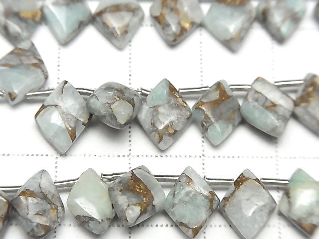 [Video] Copper Amazonite AAA Diamond 10x8mm half or 1strand (22pcs )