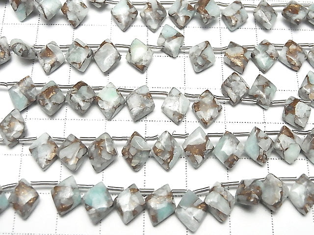 [Video] Copper Amazonite AAA Diamond 10x8mm half or 1strand (22pcs )