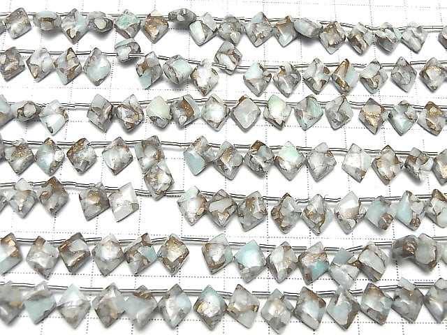 [Video] Copper Amazonite AAA Diamond 10x8mm half or 1strand (22pcs )