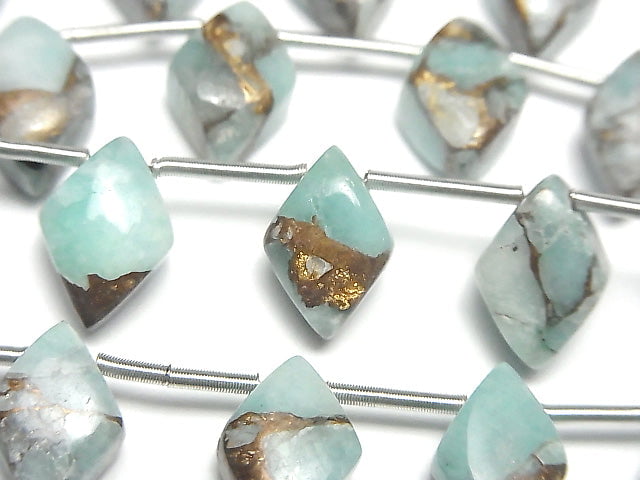 [Video] Copper Amazonite AAA Diamond 12x8mm half or 1strand (8pcs)