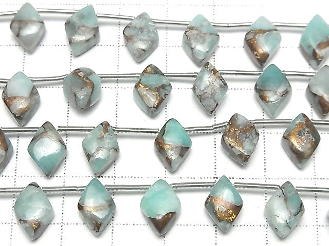 [Video] Copper Amazonite AAA Diamond 12x8mm half or 1strand (8pcs)