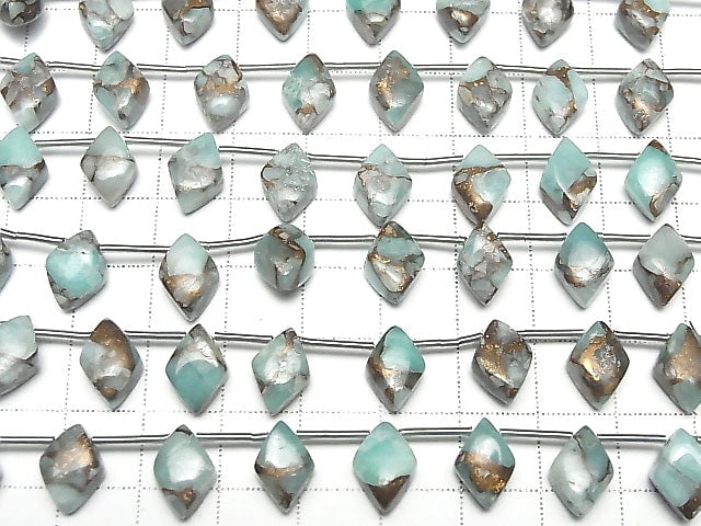 [Video] Copper Amazonite AAA Diamond 12x8mm half or 1strand (8pcs)