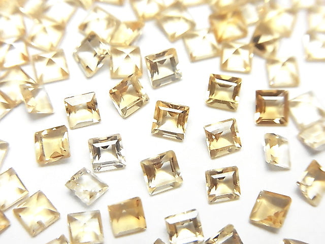 [Video]High Quality Citrine AAA Loose stone Square Faceted 3x3mm 10pcs