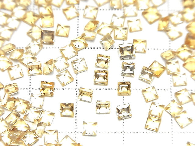 [Video]High Quality Citrine AAA Loose stone Square Faceted 3x3mm 10pcs