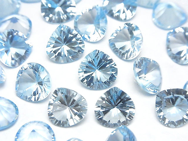 [Video] High Quality Sky Blue Topaz AAA Loose stone Chestnut Concave Cut 10x10mm 1pc