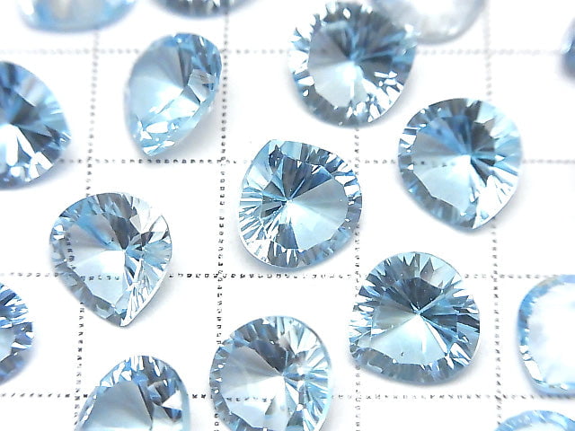[Video] High Quality Sky Blue Topaz AAA Loose stone Chestnut Concave Cut 10x10mm 1pc