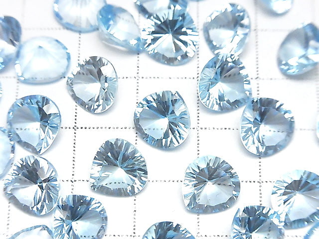 [Video] High Quality Sky Blue Topaz AAA Loose stone Chestnut Concave Cut 10x10mm 1pc