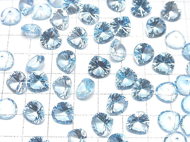 [Video] High Quality Sky Blue Topaz AAA Loose stone Chestnut Concave Cut 10x10mm 1pc