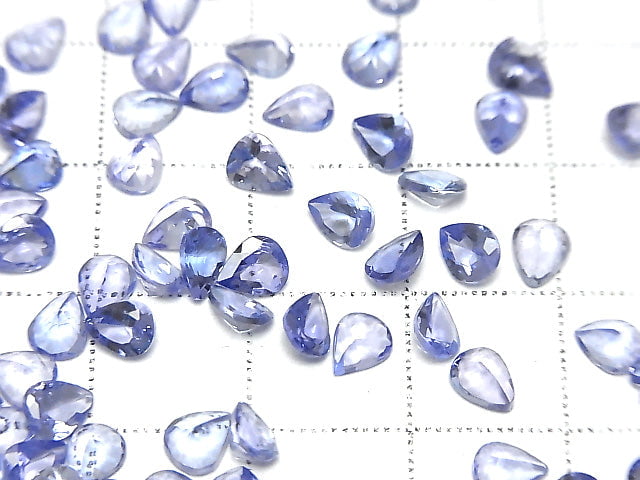 [Video] High Quality Tanzanite AAA Undrilled Pear shape Faceted 5x4mm 3pcs