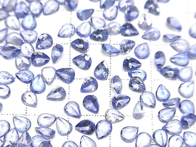 [Video] High Quality Tanzanite AAA Undrilled Pear shape Faceted 5x4mm 3pcs