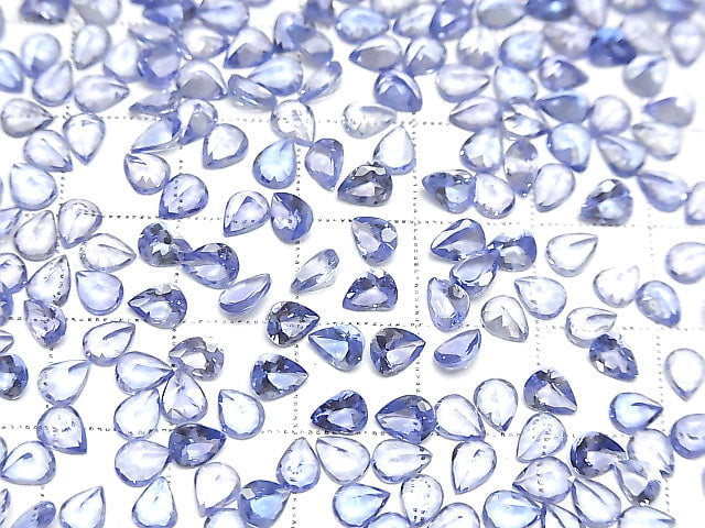 [Video] High Quality Tanzanite AAA Undrilled Pear shape Faceted 5x4mm 3pcs