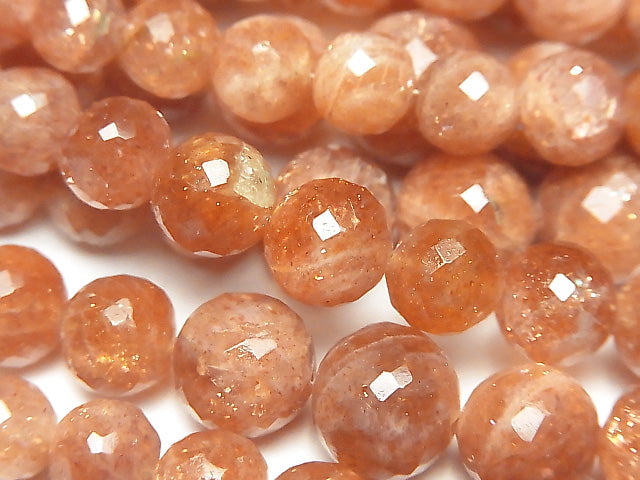 [Video] Sunstone AAA- Faceted Round 6-10mm size gradation 1strand beads (aprx.7inch/18cm)