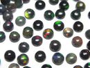[Video] High Quality Black Opal AAA Round Cabochon 5x5mm 4pcs