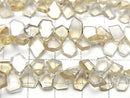 [Video] High Quality Natutal Champagne Color Quartz AAA Rough Slice Faceted half or 1strand beads (aprx.7inch / 18cm)
