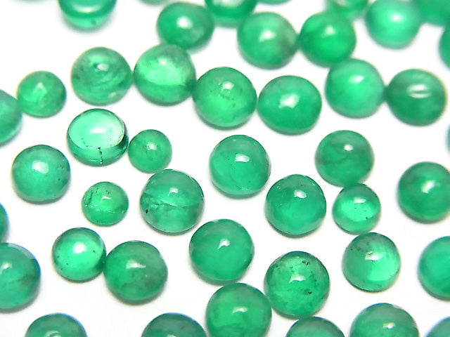 [Video] Brazil High Quality Emerald AAA Round Cabochon Size Mix 3pcs