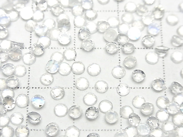 [Video] High Quality Rainbow Moonstone AAA Round Rose Cut 3x3mm 5pcs