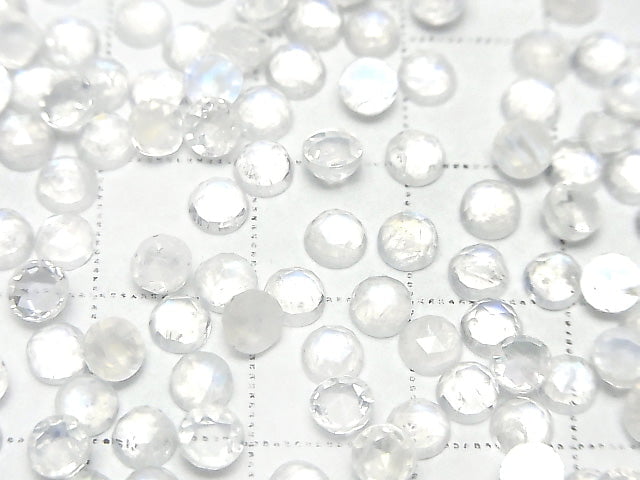 [Video] High Quality Rainbow Moonstone AAA- Round Rose Cut 4x4x2mm 4pcs