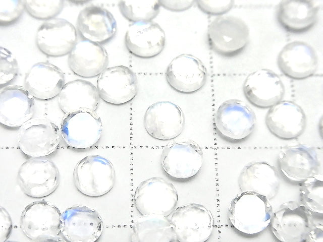[Video] High Quality Rainbow Moonstone AAA- Round Rose Cut 5x5x2.5mm 4pcs