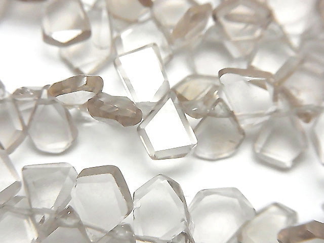 [Video] High Quality Light Color Smoky Quartz AAA- Rough Slice Faceted half or 1strand beads (aprx.7inch / 18cm)
