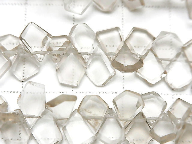 [Video] High Quality Light Color Smoky Quartz AAA- Rough Slice Faceted half or 1strand beads (aprx.7inch / 18cm)