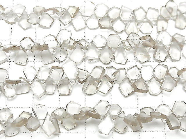 [Video] High Quality Light Color Smoky Quartz AAA- Rough Slice Faceted half or 1strand beads (aprx.7inch / 18cm)