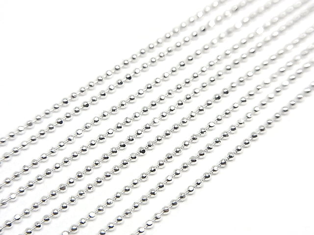 Silver 925 Cut Ball Chain 1.0mm Pure Silver Finish [40cm][45cm][50cm][60cm][75cm] Necklace 1pc