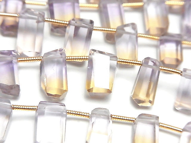 [Video]High Quality Ametrine AAA- Rough Faceted Rectangle half or 1strand (16pcs)